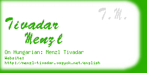 tivadar menzl business card